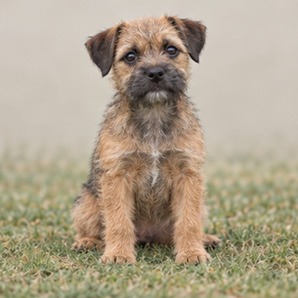 Small, wiry dog with a rough coat, alert posture, and expressive eyes