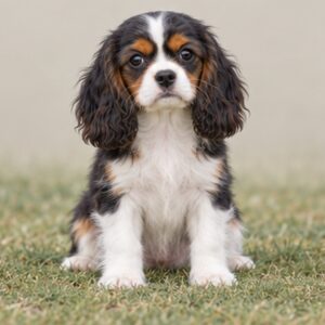 Fluffy, medium-sized dog with a golden and black coat, sitting attentively