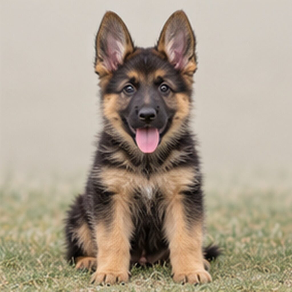Black and tan German Shepherd standing alert with a confident expression