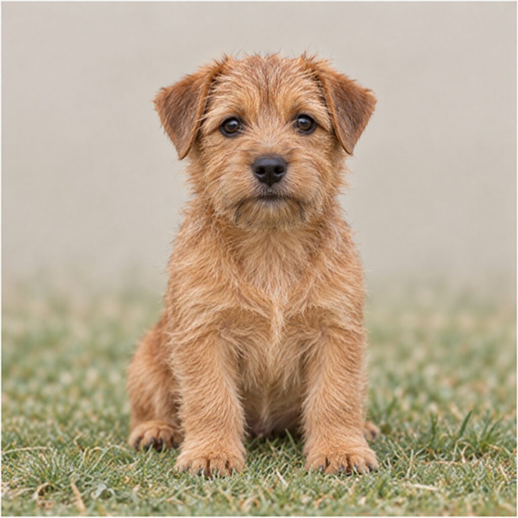 Small, scruffy dog with a wiry coat, alert posture, and expressive eyes