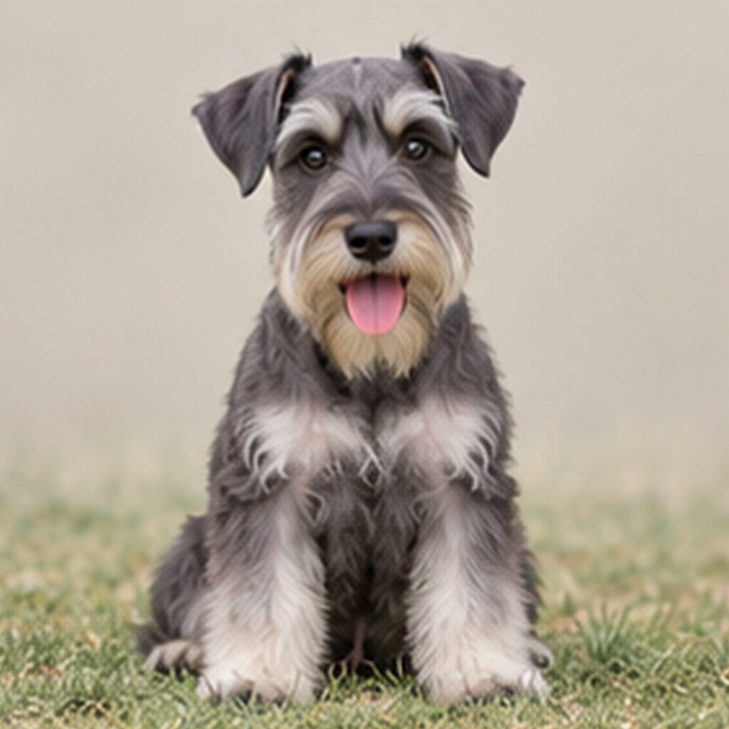 Black Standard Schnauzer standing proudly with a wiry coat and alert expression