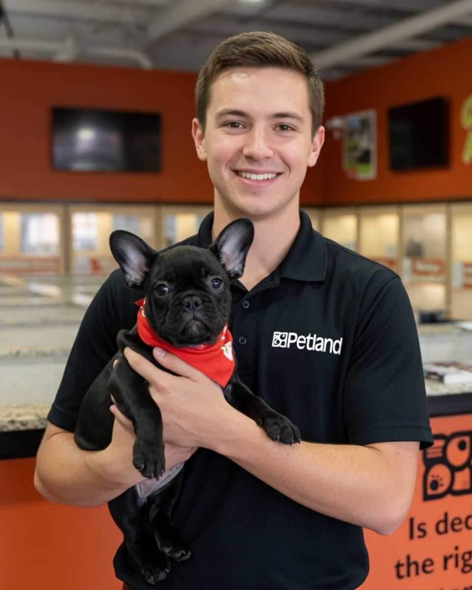 A Petland Summerville guest meeting a healthy Shih Tzu puppy